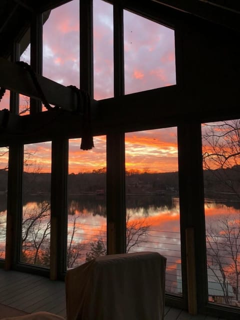 Winter sunset from porch