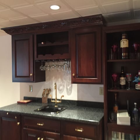 Family room wet bar, downstairs.
