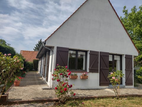 front of house with patio, south facing