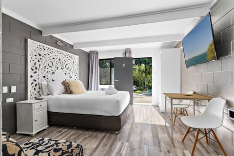 Luxury Boho Suite | Desk, laptop workspace, soundproofing, iron/ironing board