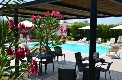 Outdoor banquet area