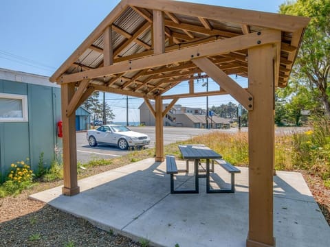 Outdoor Gazebo with Picnic Table and Seating