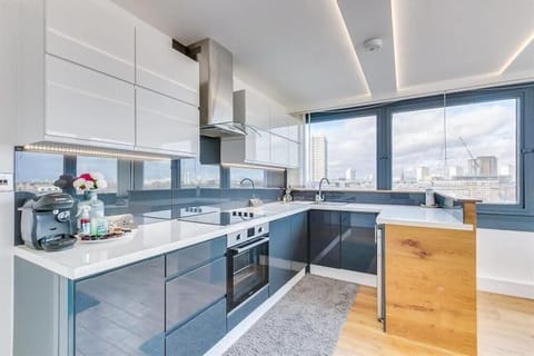 Luxury Apartment, Multiple Beds, City View | Shared kitchen | Fridge, microwave, oven, stovetop