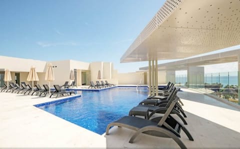 The incredible pool area with fantastic views of the ocean