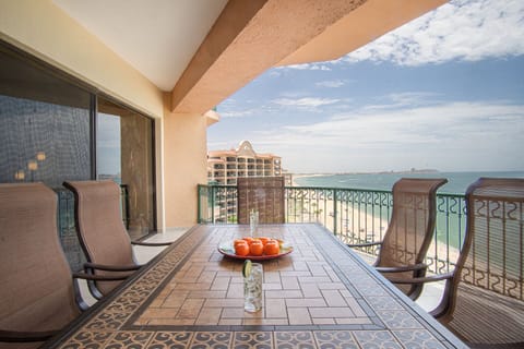 large dining table on patio