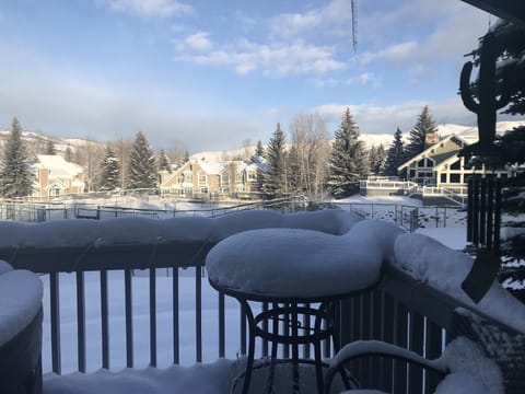 View of the athletic club from the deck. 