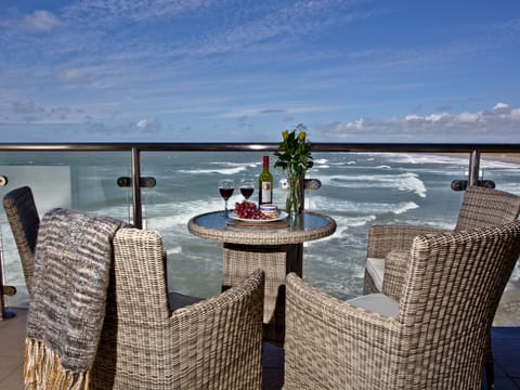 Furnished balcony with sea views | Sunset Bay - Horizon View, Westward Ho!