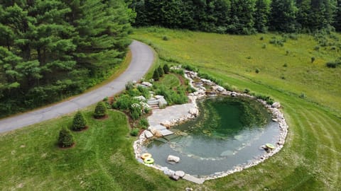 Your private spring water swimming pond - laze away the summer days.
