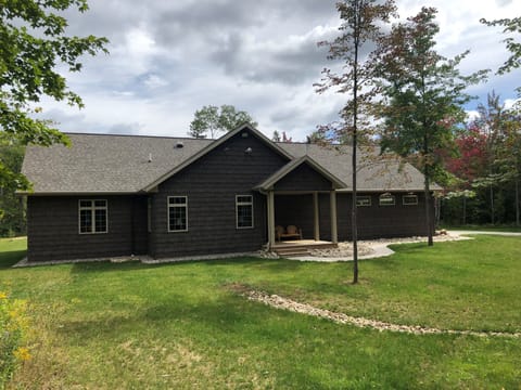 Back of lodge.  Great place for an afternoon drink. 