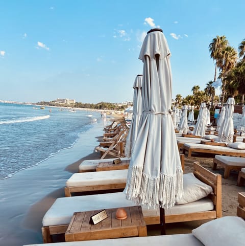 Private beach, free beach cabanas, sun loungers, beach umbrellas