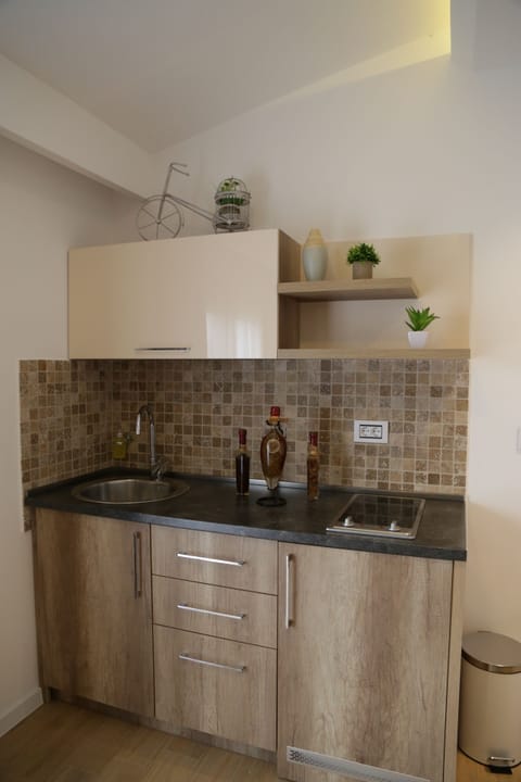 Deluxe Apartment, Garden View | Private kitchen | Fridge, stovetop, coffee/tea maker, electric kettle