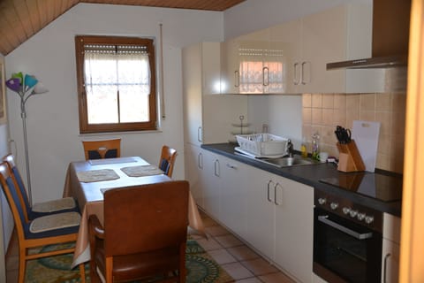 Full-size fridge, microwave, coffee/tea maker, electric kettle