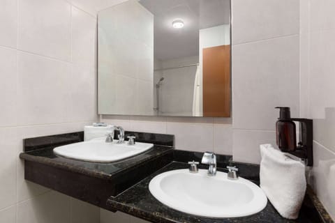 Shower, free toiletries, towels, soap