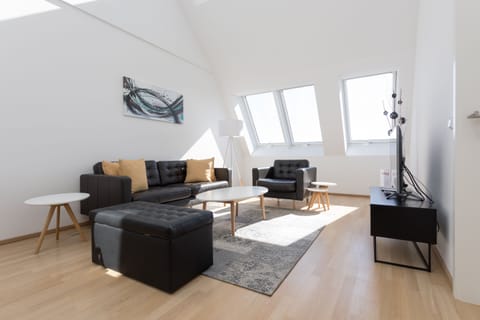 Living room with High ceiling
