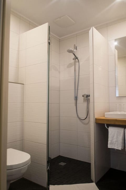 Standard Double Room, 1 Queen Bed | Bathroom | Shower, hair dryer, towels, soap