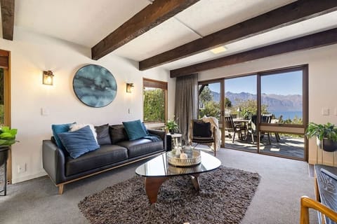 Luxury open plan living with Lake Wakatipu views at Walk to Town 39B Alpine Chalet Queenstown