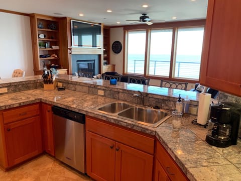 Kitchen views of ocean while working at the sink