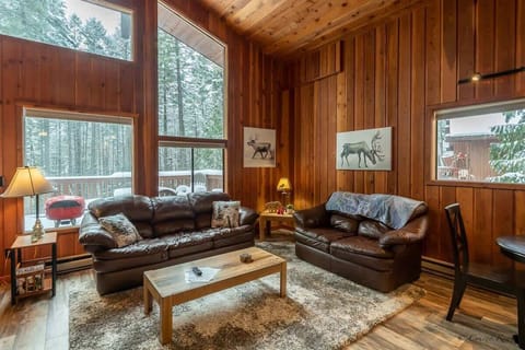 Living Room with Wood Burning Fireplace and 
Flat Screen TV