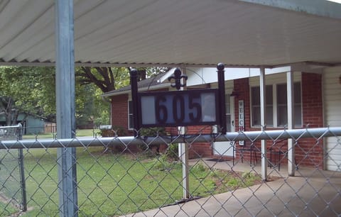 605 East Street - sign is illuminated at night