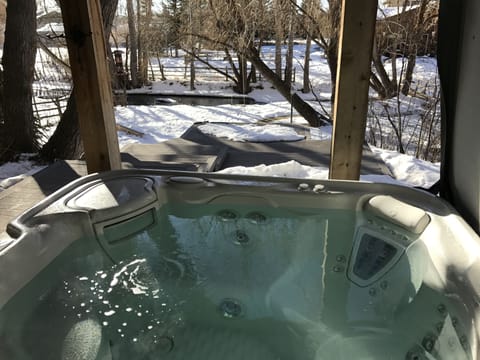 Hot Tub view facing Sourdough Creek