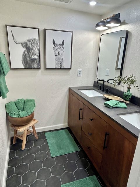 Master Bath vanity area. Double sinks. 