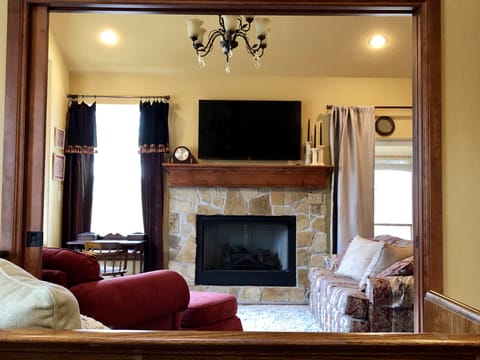 Fireplace - Living Room - View from the bedroom