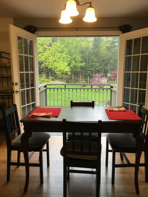 view of balcony and dining area