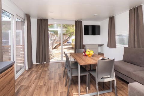 Luxury Mobile Home, 2 Bedrooms | Living area | 104-inch flat-screen TV with digital channels