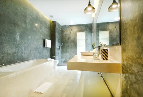 ONE BEDROOM VILLA WITH PRIVATE POOL | Bathroom | Separate tub and shower, deep soaking tub, free toiletries, bathrobes