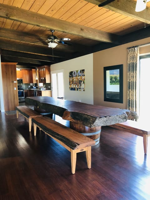 Huge dining redwood table 