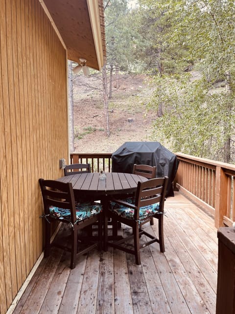 Polywood dining set and propane grill