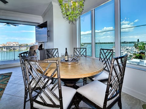Stunning view... seating for 6 at the dining table.