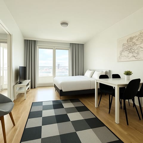 City Apartment, Sauna, City View | 1 bedroom, desk, blackout drapes, soundproofing