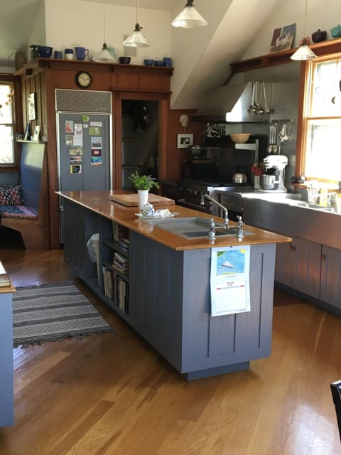 Galley from dining table. Well equipped custom designed.