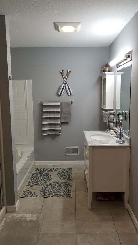 "Rowing" bathroom is connected to #1 "turtle themed" bedroom.