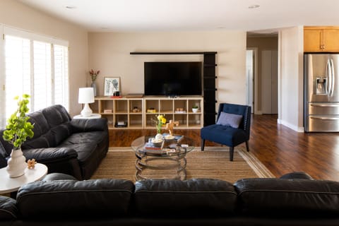 Gather in the spacious living room and watch a movie.