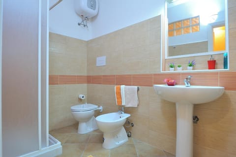 Shower, free toiletries, hair dryer, bidet