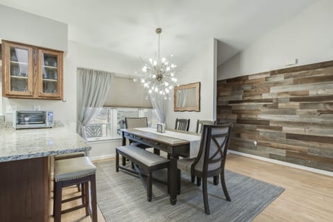 Sit at the table together or just hang out at the counter 