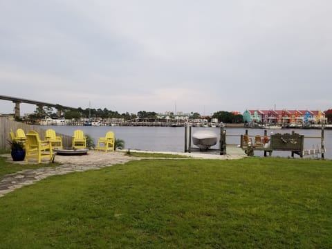 Back yard and only steps to the water.