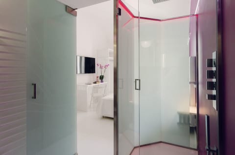 Double Room, 1 Queen Bed | Bathroom | Shower, hydromassage showerhead, eco-friendly toiletries, hair dryer