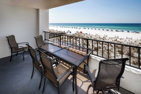 Private balcony with direct beach views