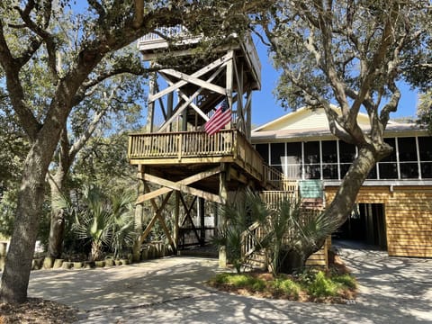 Plenty of deck space plus a 2nd story for a glimpse of the water.