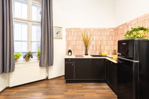 Full-size fridge, stovetop, dishwasher, griddle