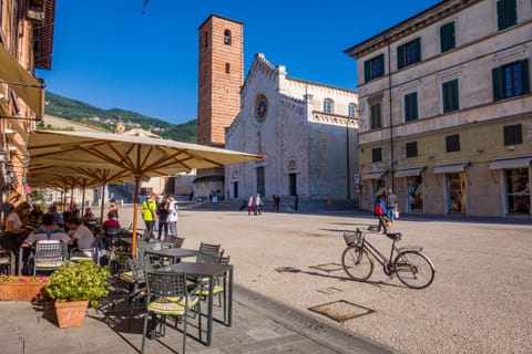 The main square of Pietrasanta with its Cathedral