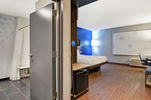 Room, 1 King Bed, Accessible (Hearing) | Bathroom shower