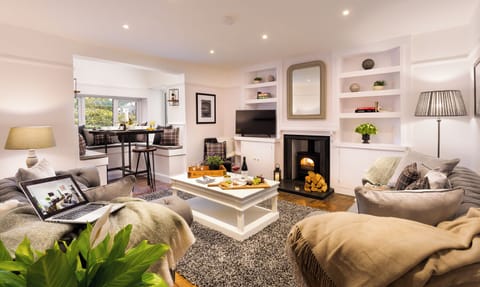Stylish Living Room with Stovax Log Burner & Garden Views