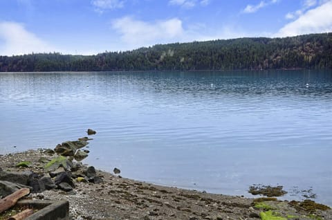 Beach at medium to high tide is perfect for launching your kayak or canoe.