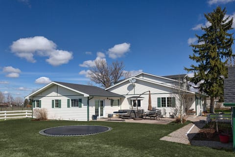 Hot tub and sunken trampoline