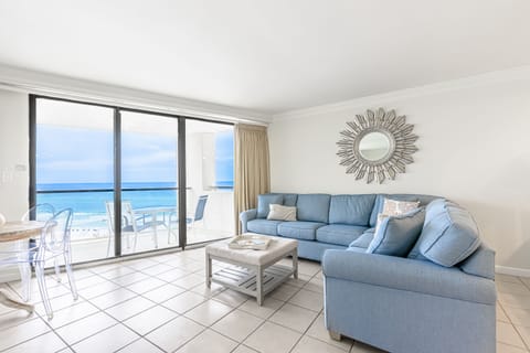 Beachfront Living Room with a View