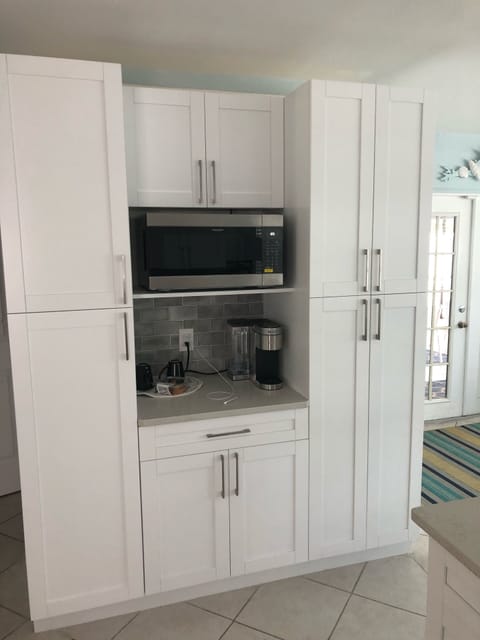 New kitchen cabinets and coffee station